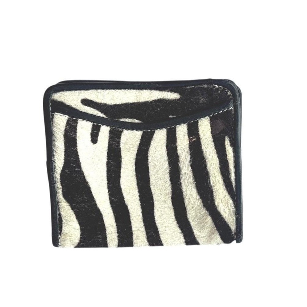 Paul Smith Zebra Print Calf Hair Leather Bifold Wallet Black White Made in Italy